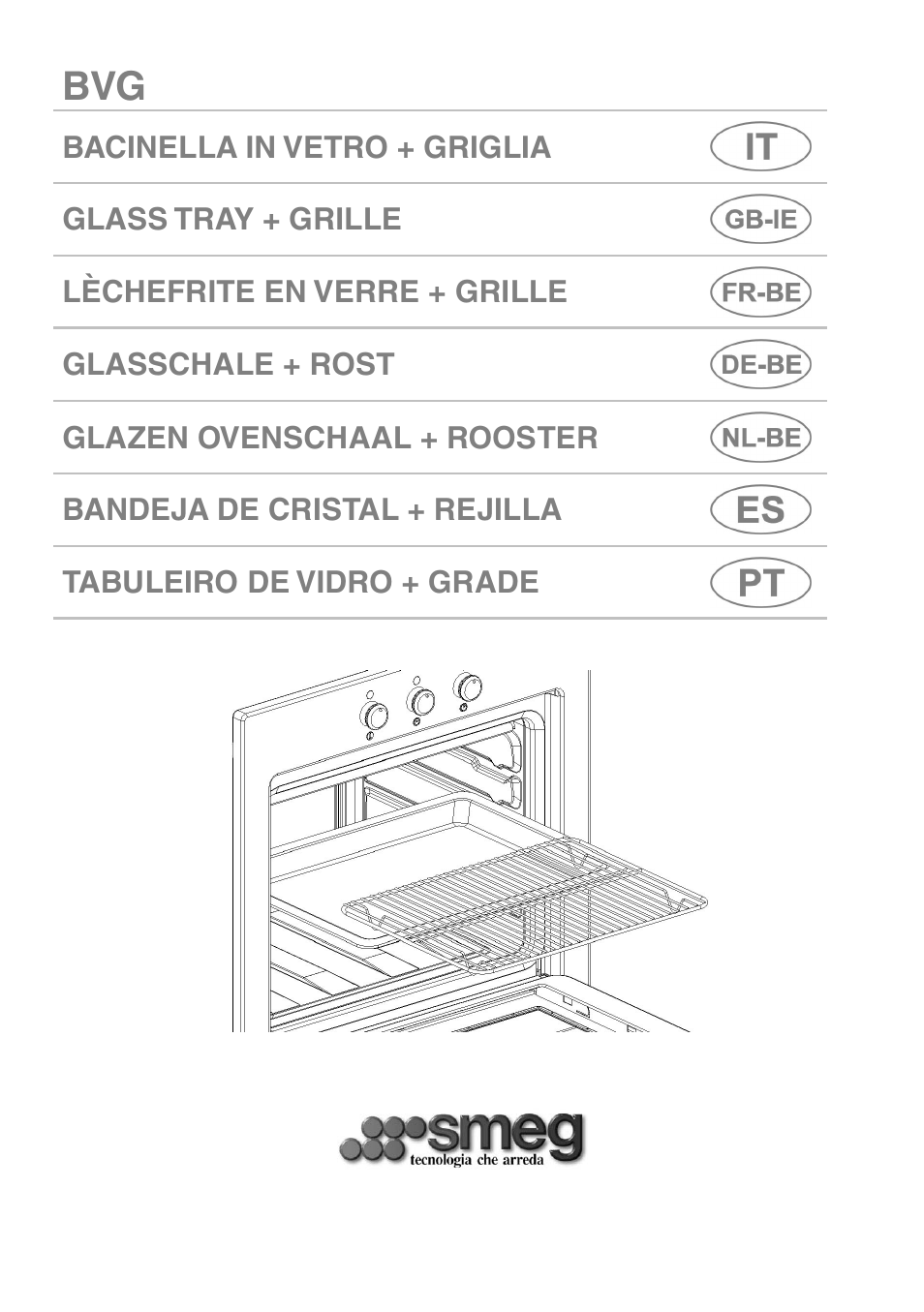 Smeg Glass Tray + Grille BVG User Manual | 4 pages