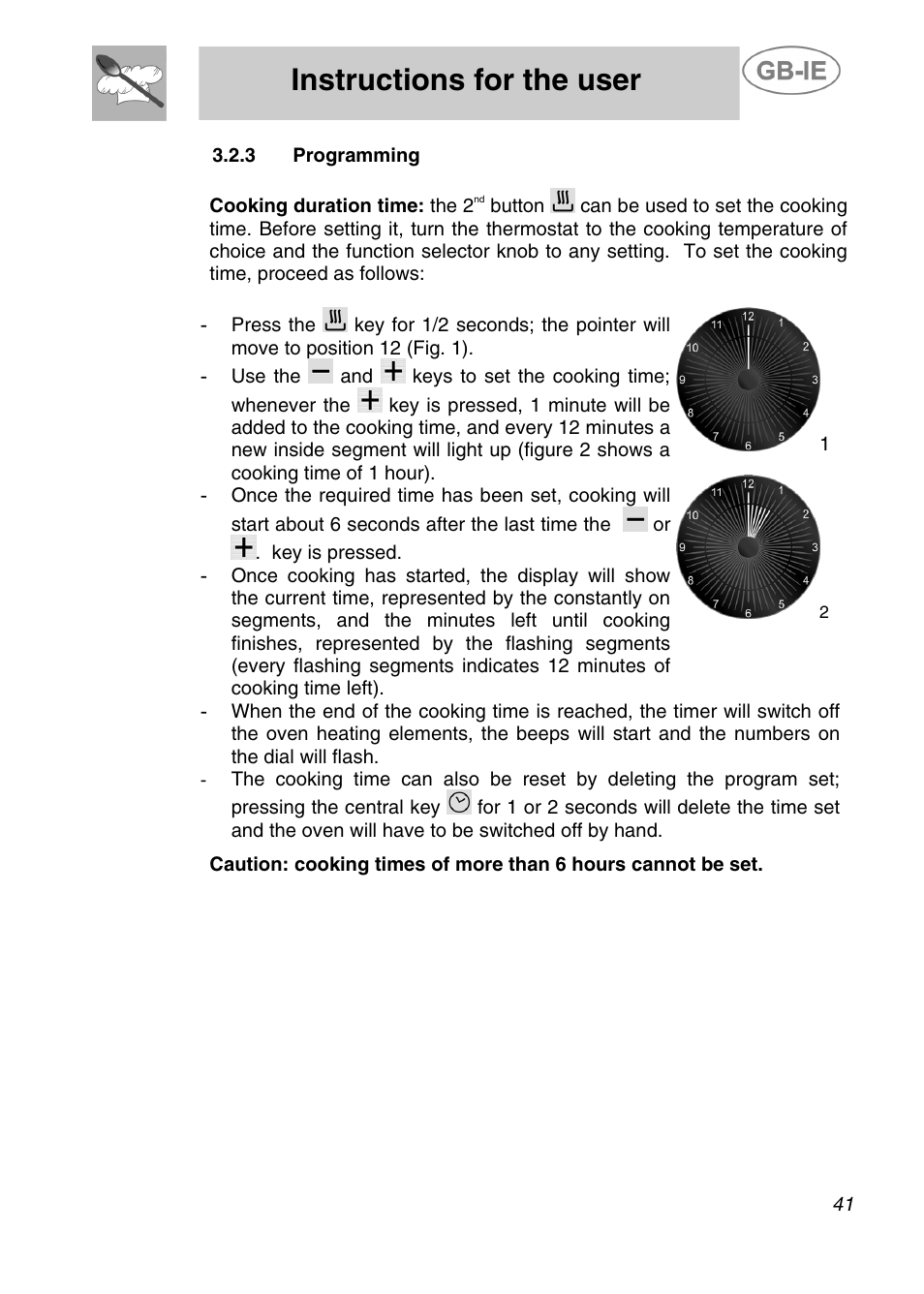 Instructions for the user | Smeg A42C-5 User Manual | Page 12 / 27