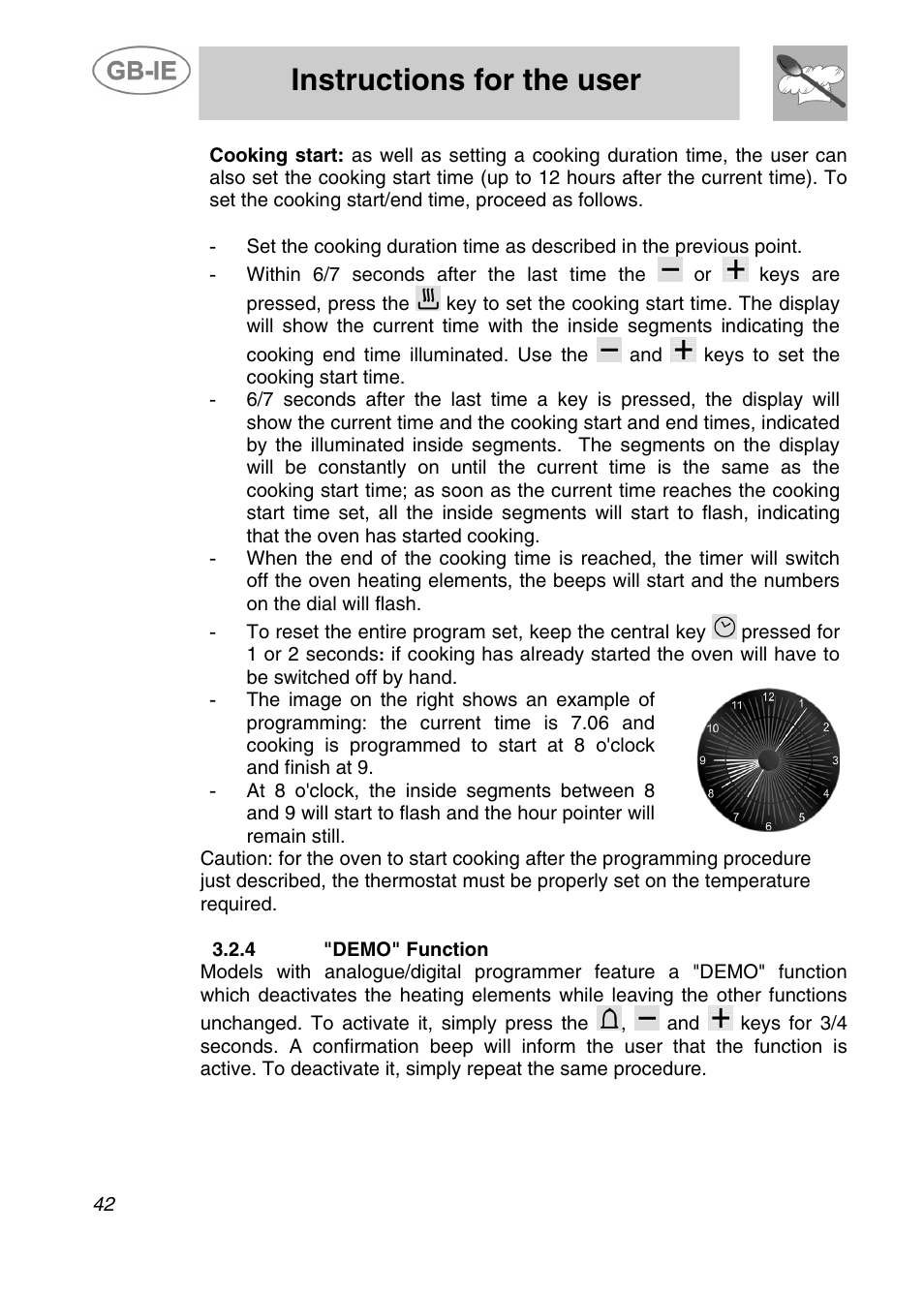 Instructions for the user | Smeg A42C-5 User Manual | Page 13 / 27