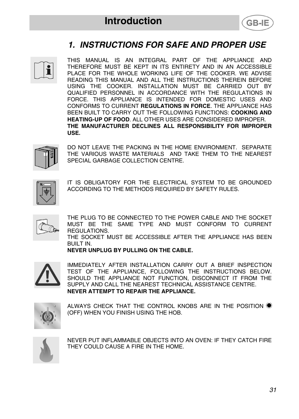 Introduction, Instructions for safe and proper use | Smeg A42C-5 User Manual | Page 2 / 27