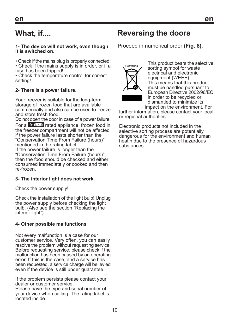 En what, if, Reversing the doors | Smeg FD 32 AP User Manual | Page 15 / 16