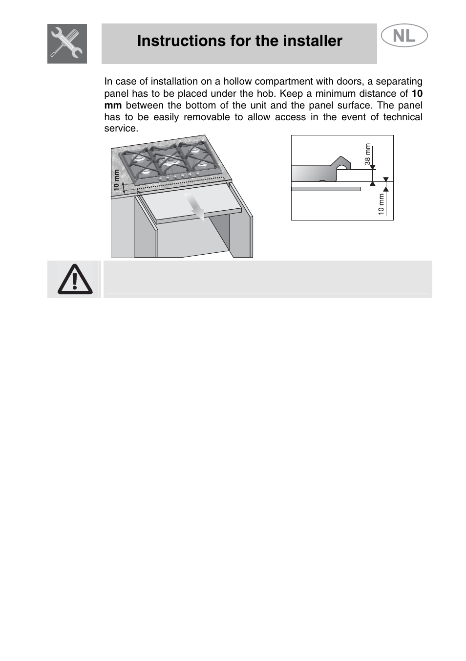 Instructions for the installer | Smeg GKCO64-3 User Manual | Page 5 / 18