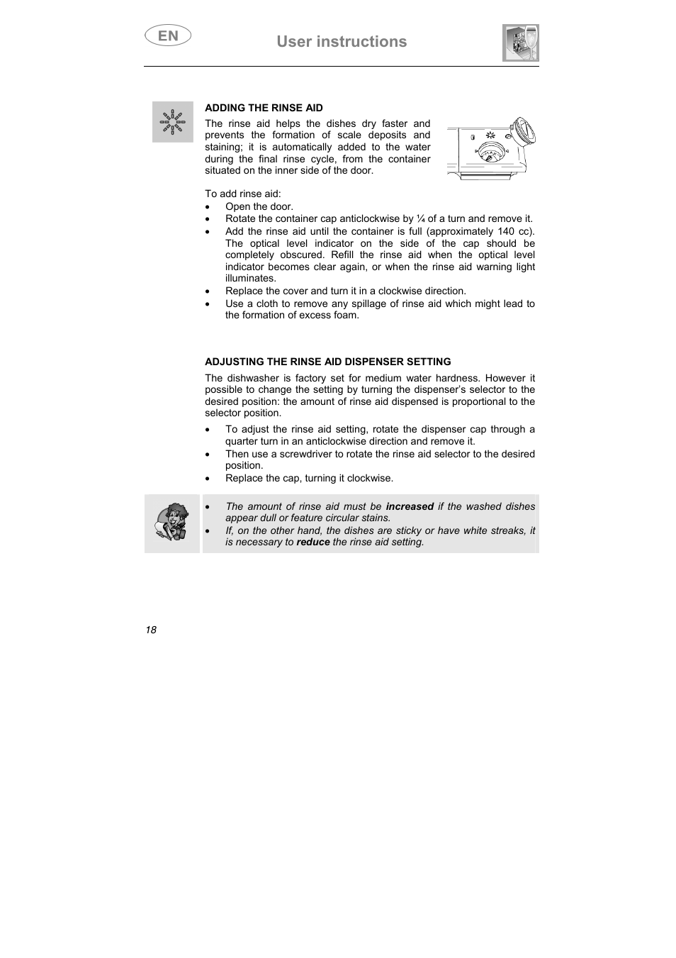 User instructions | Smeg STA645Q User Manual | Page 20 / 37