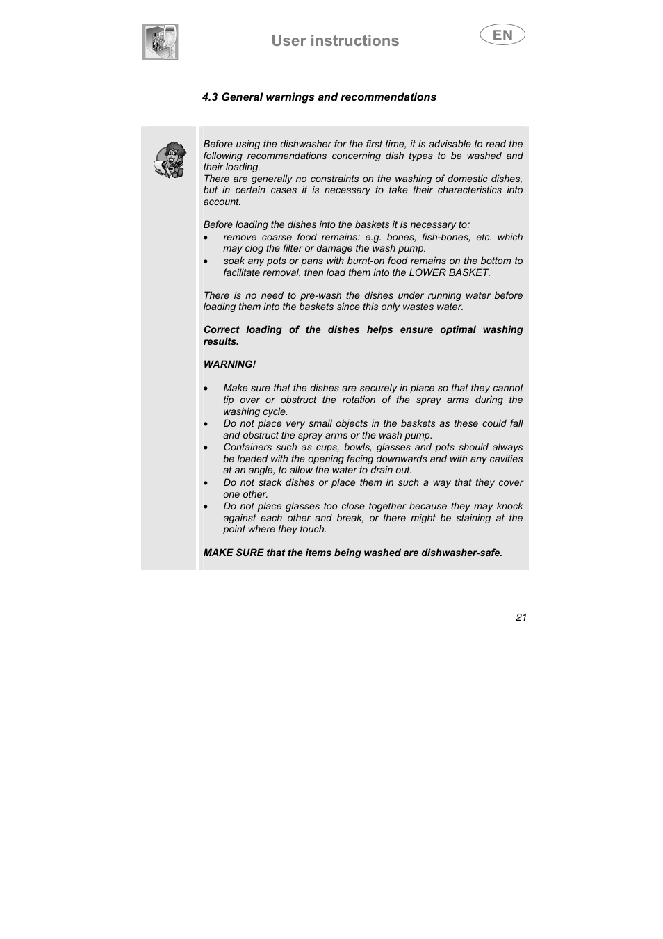 User instructions | Smeg STA645Q User Manual | Page 23 / 37