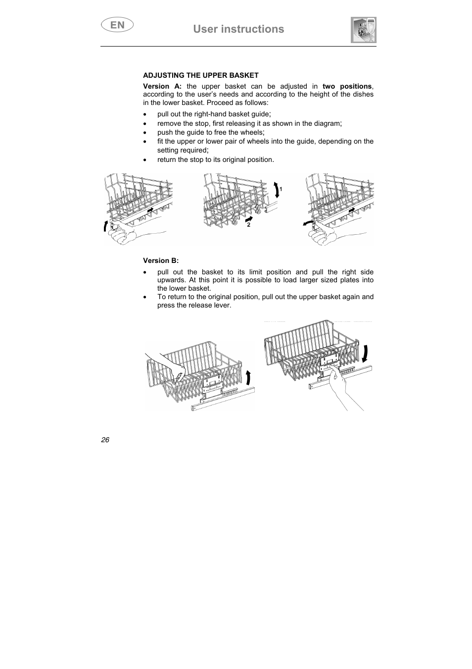 User instructions | Smeg STA645Q User Manual | Page 28 / 37
