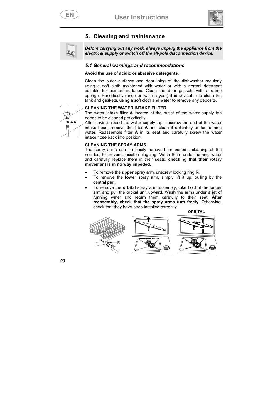 User instructions, Cleaning and maintenance, 1 general warnings and recommendations | Smeg STA645Q User Manual | Page 30 / 37