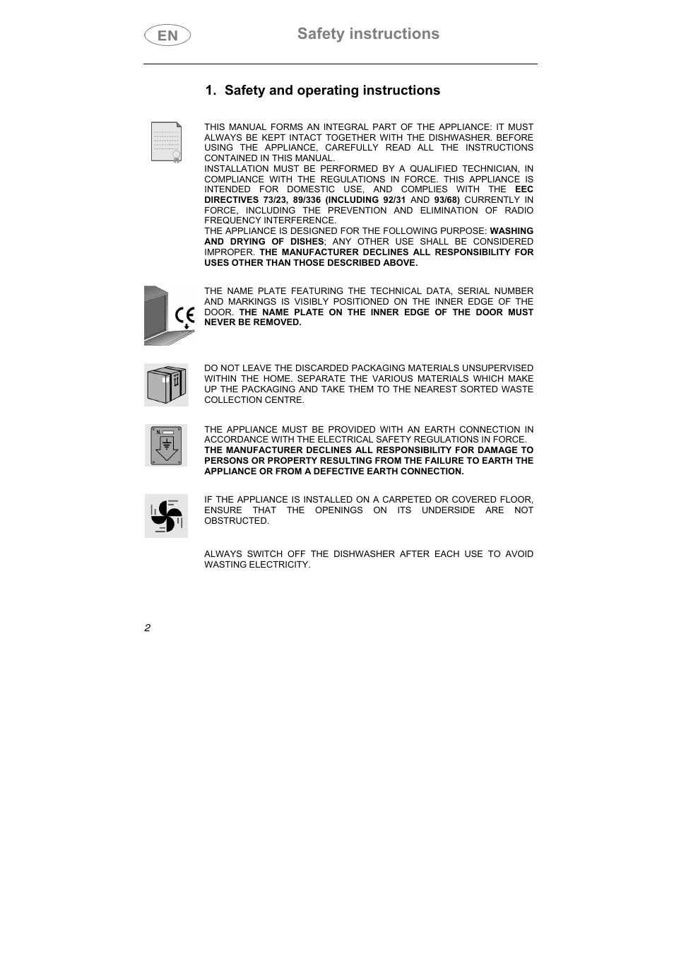 Safety instructions, Safety and operating instructions | Smeg STA645Q User Manual | Page 4 / 37