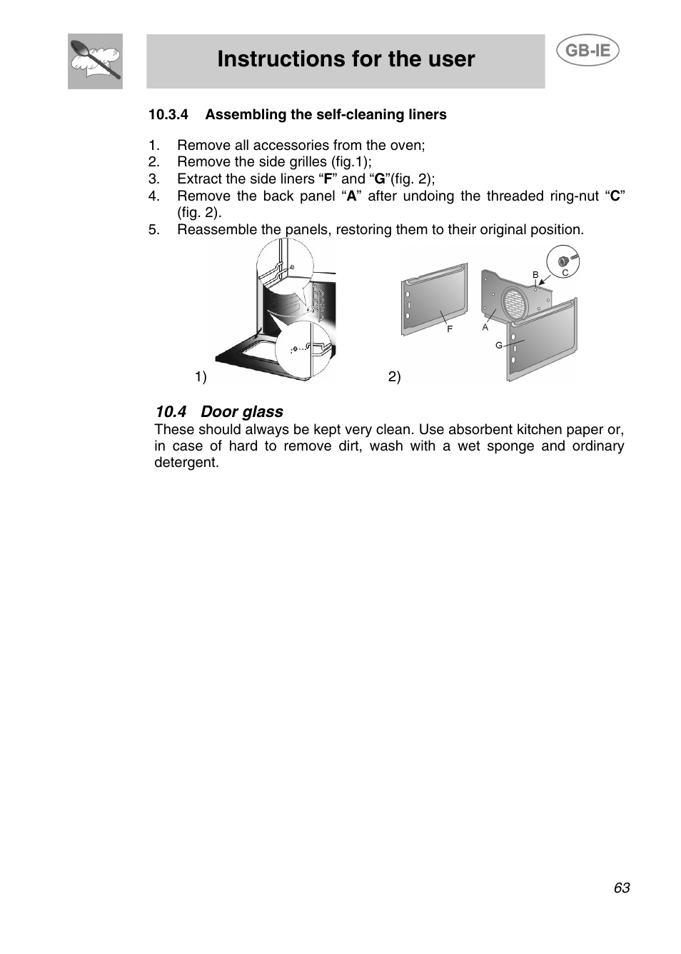 Instructions for the user | Smeg A2-5 User Manual | Page 28 / 30