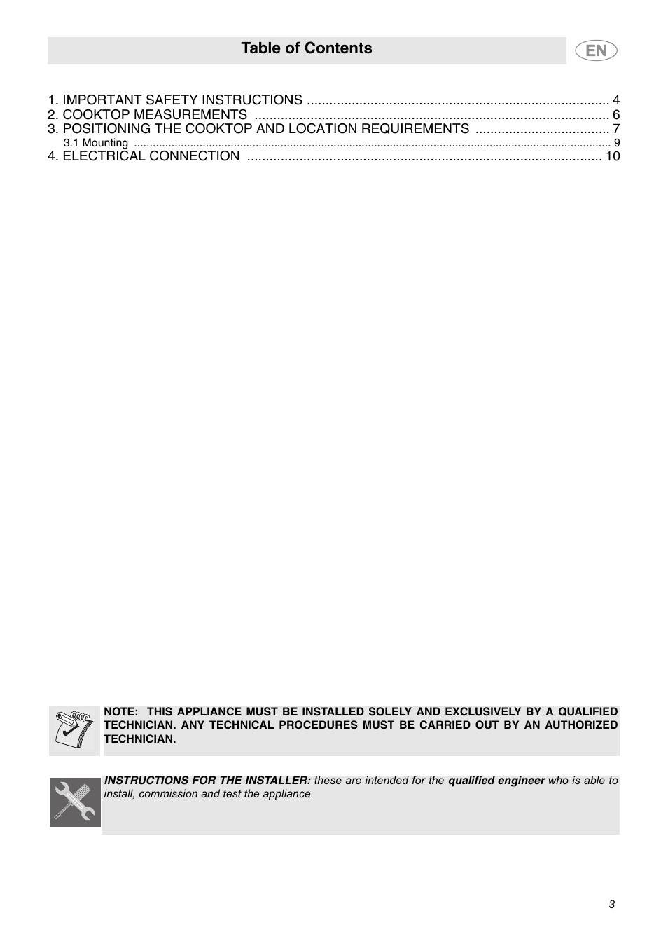 Smeg S2773CXU User Manual | 9 pages