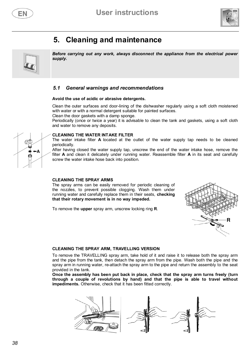 User instructions, Cleaning and maintenance | Smeg STX4-3 User Manual | Page 19 / 25