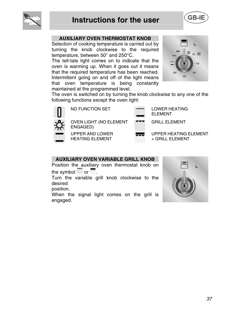 Instructions for the user | Smeg A42C User Manual | Page 11 / 29