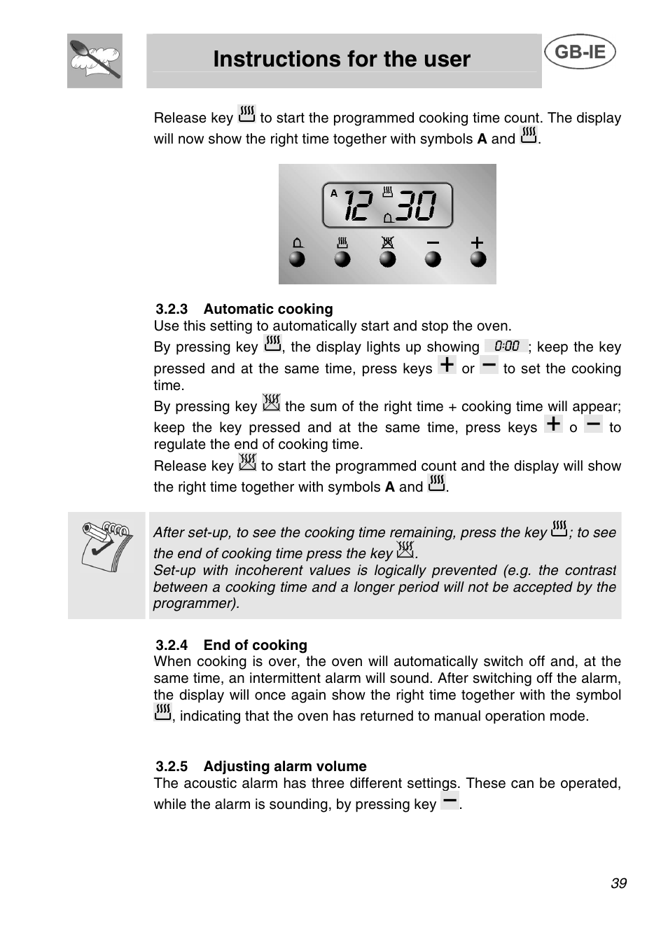 Instructions for the user | Smeg A42C User Manual | Page 13 / 29