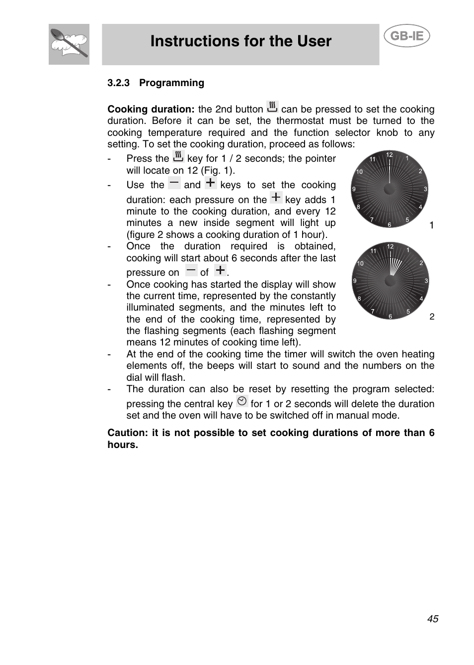 3 programming, Instructions for the user | Smeg CS19ID-6 User Manual | Page 11 / 32