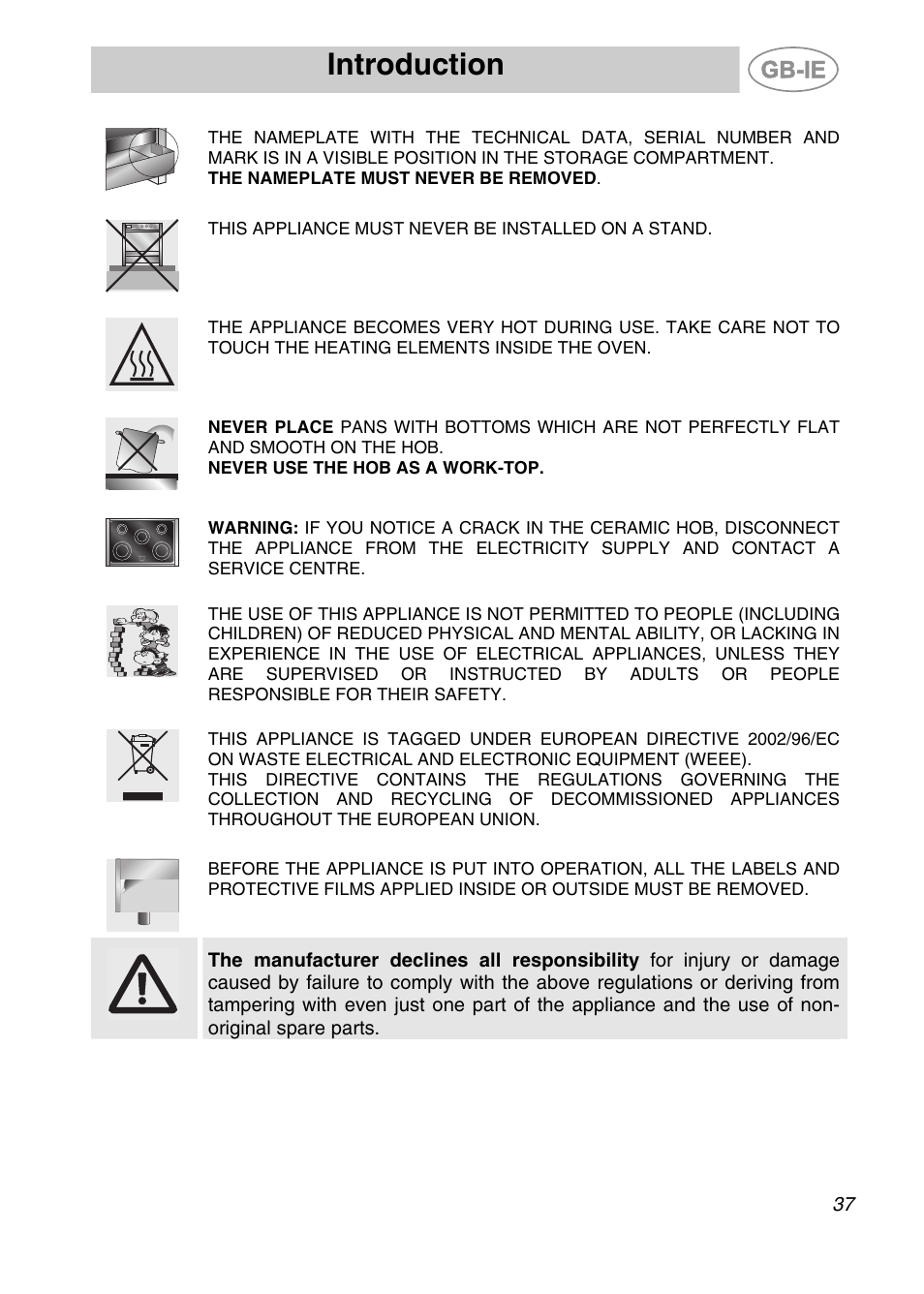 Introduction | Smeg CS19ID-6 User Manual | Page 3 / 32