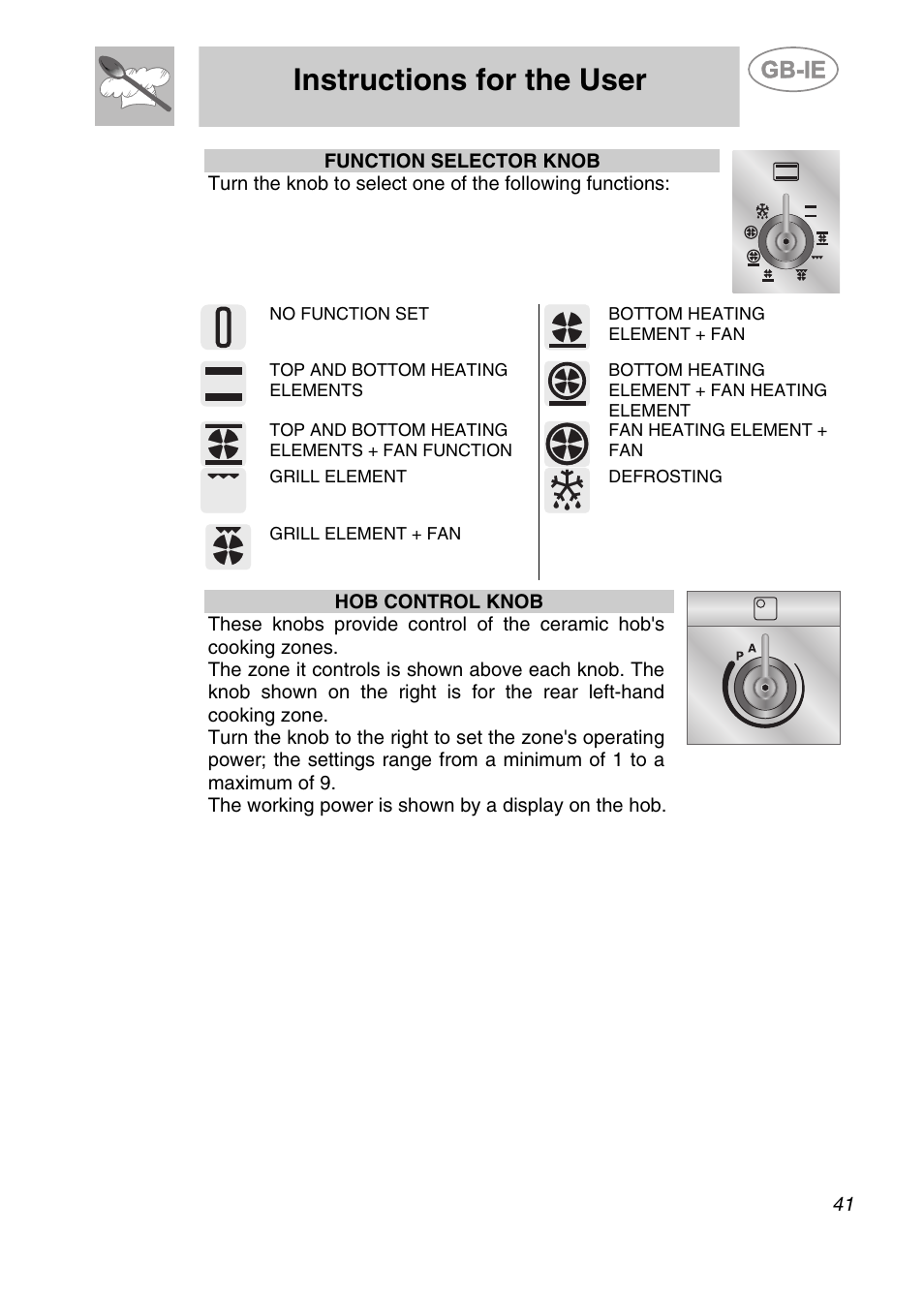 Instructions for the user | Smeg CS19ID-6 User Manual | Page 7 / 32