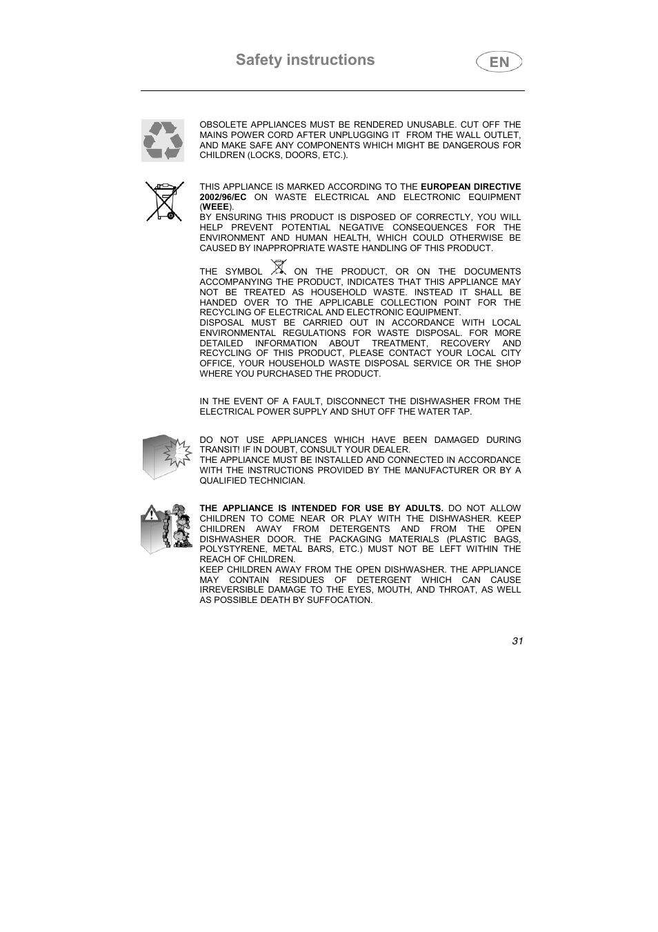 Safety instructions | Smeg STA613 User Manual | Page 14 / 38