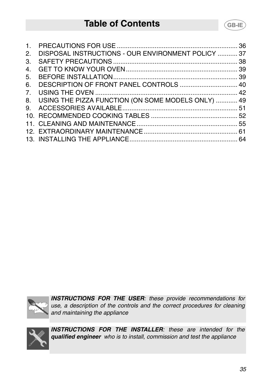 Smeg XXSC111P User Manual | 32 pages