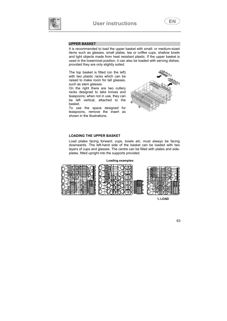 User instructions | Smeg LVS655EG User Manual | Page 28 / 36