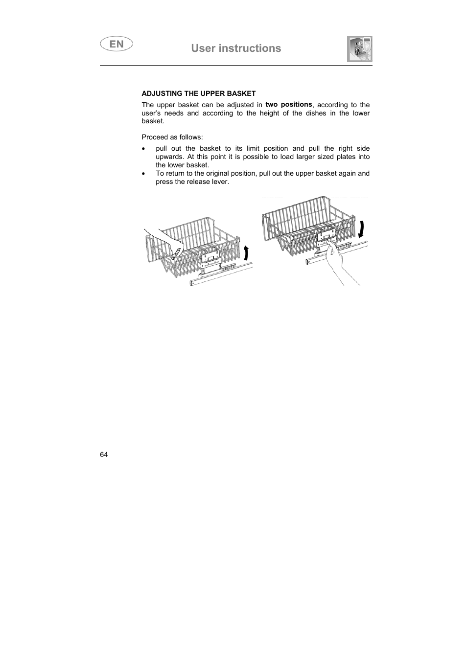 User instructions | Smeg LVS655EG User Manual | Page 29 / 36