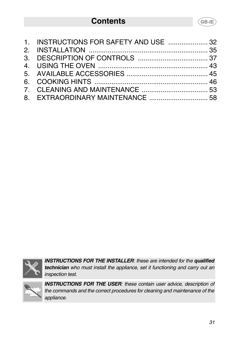 Smeg SC709X User Manual | 28 pages