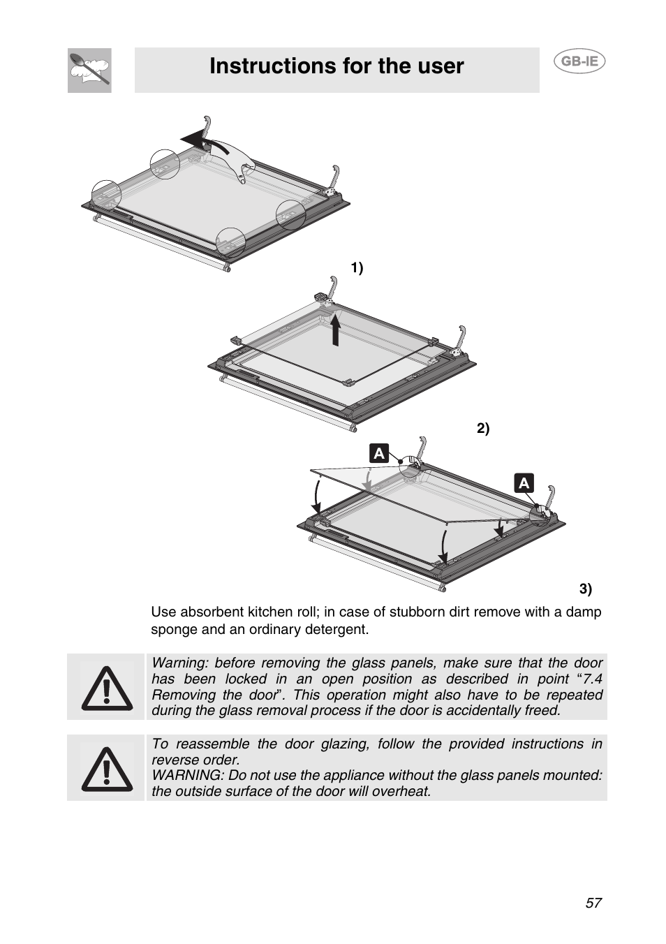 Instructions for the user | Smeg SC709X User Manual | Page 27 / 28