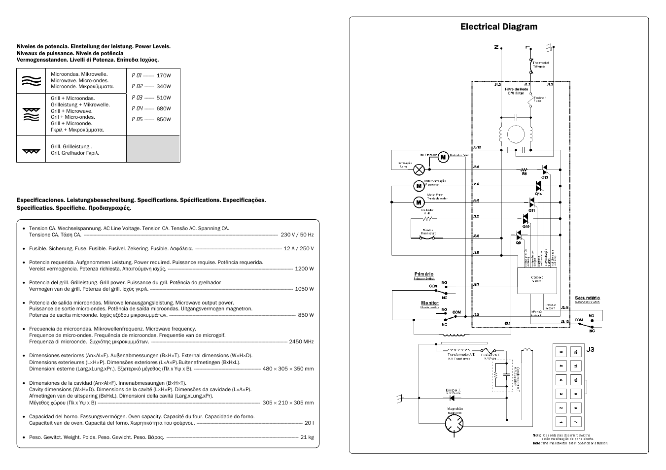 Electrical diagram | Smeg FME20TC User Manual | Page 21 / 21