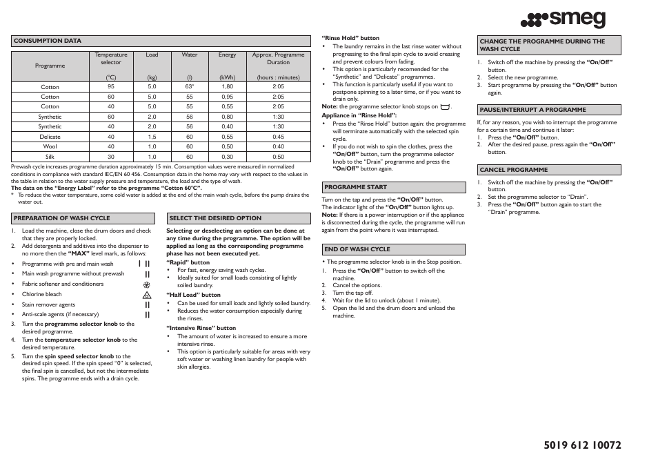 Smeg S800TL1 User Manual | Page 20 / 20