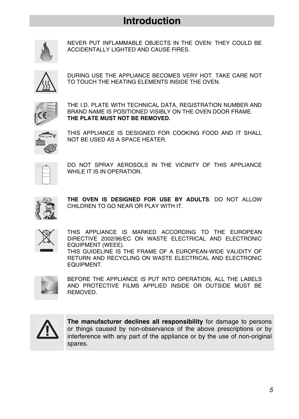 Introduction | Smeg FA166-5 User Manual | Page 3 / 24