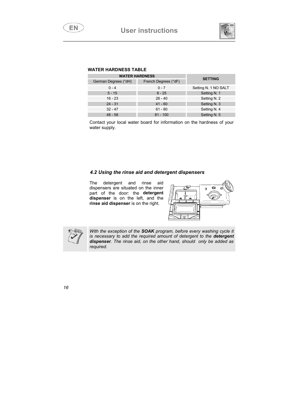 User instructions | Smeg EN User Manual | Page 16 / 29