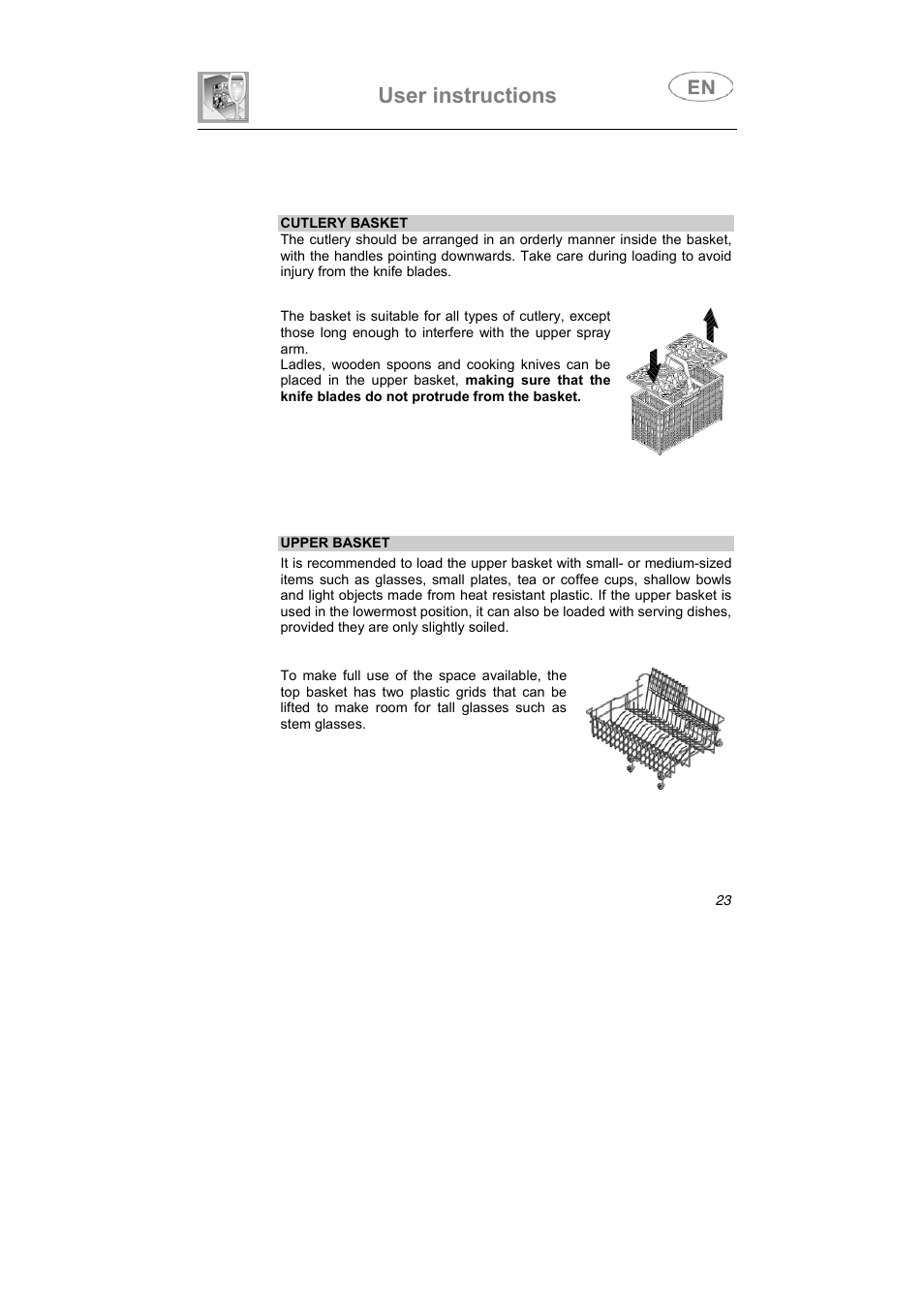 User instructions | Smeg EN User Manual | Page 23 / 29