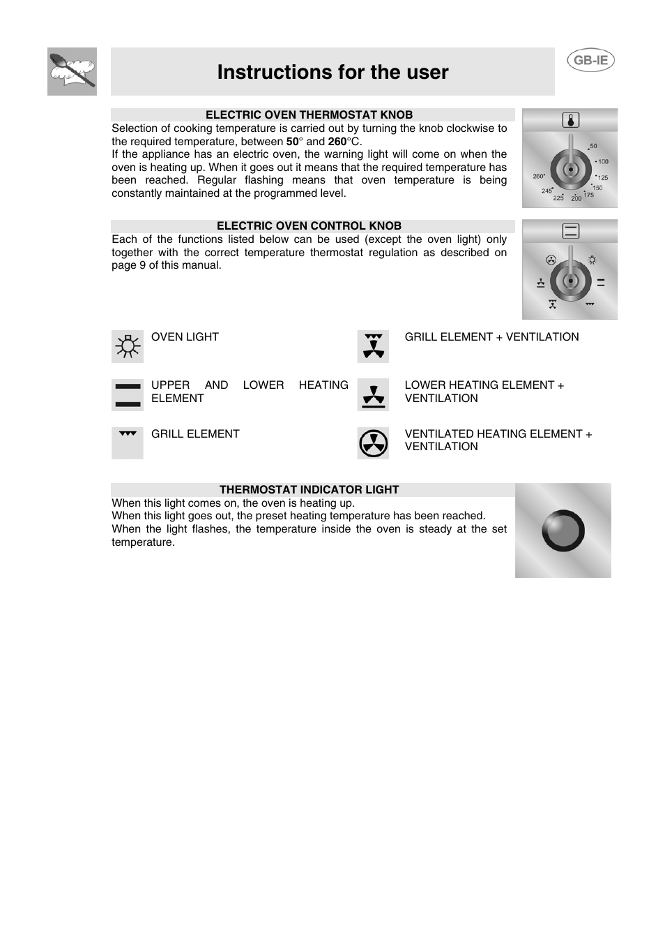 Instructions for the user | Smeg SCB66MFB User Manual | Page 7 / 15