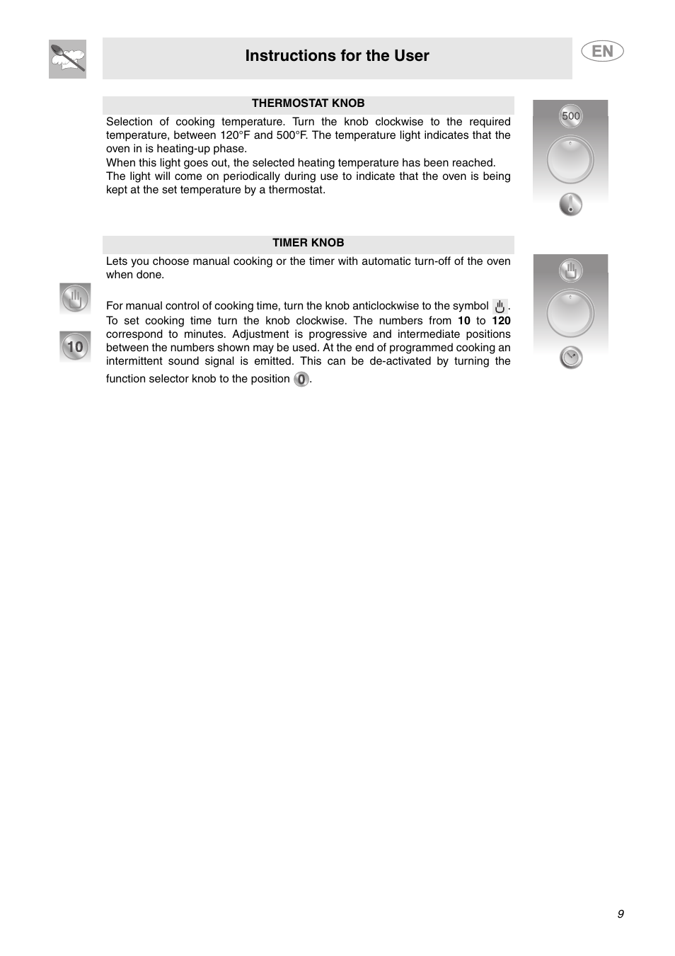 Instructions for the user | Smeg FU65-5 User Manual | Page 7 / 15