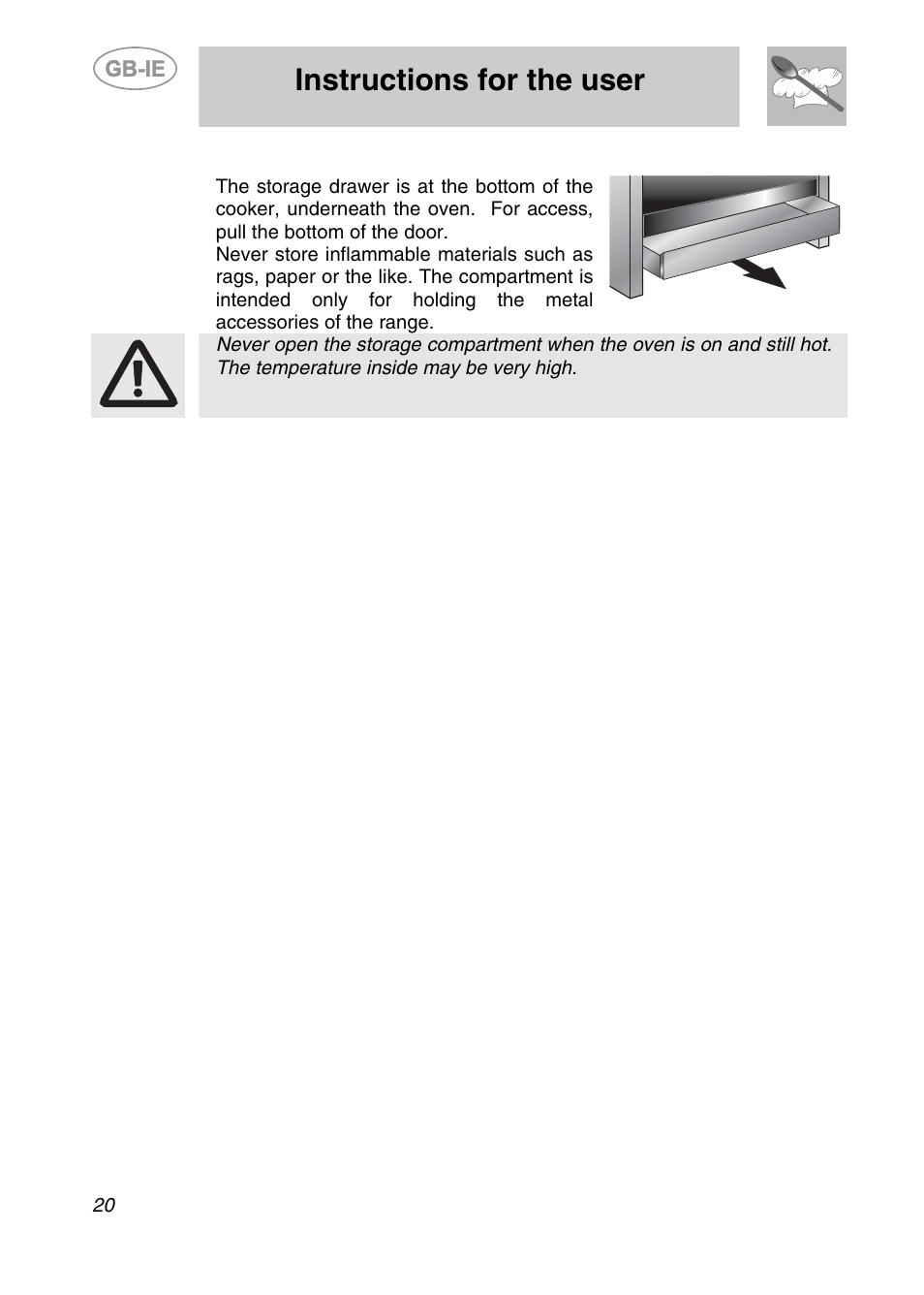 Instructions for the user | Smeg A2EA User Manual | Page 18 / 32