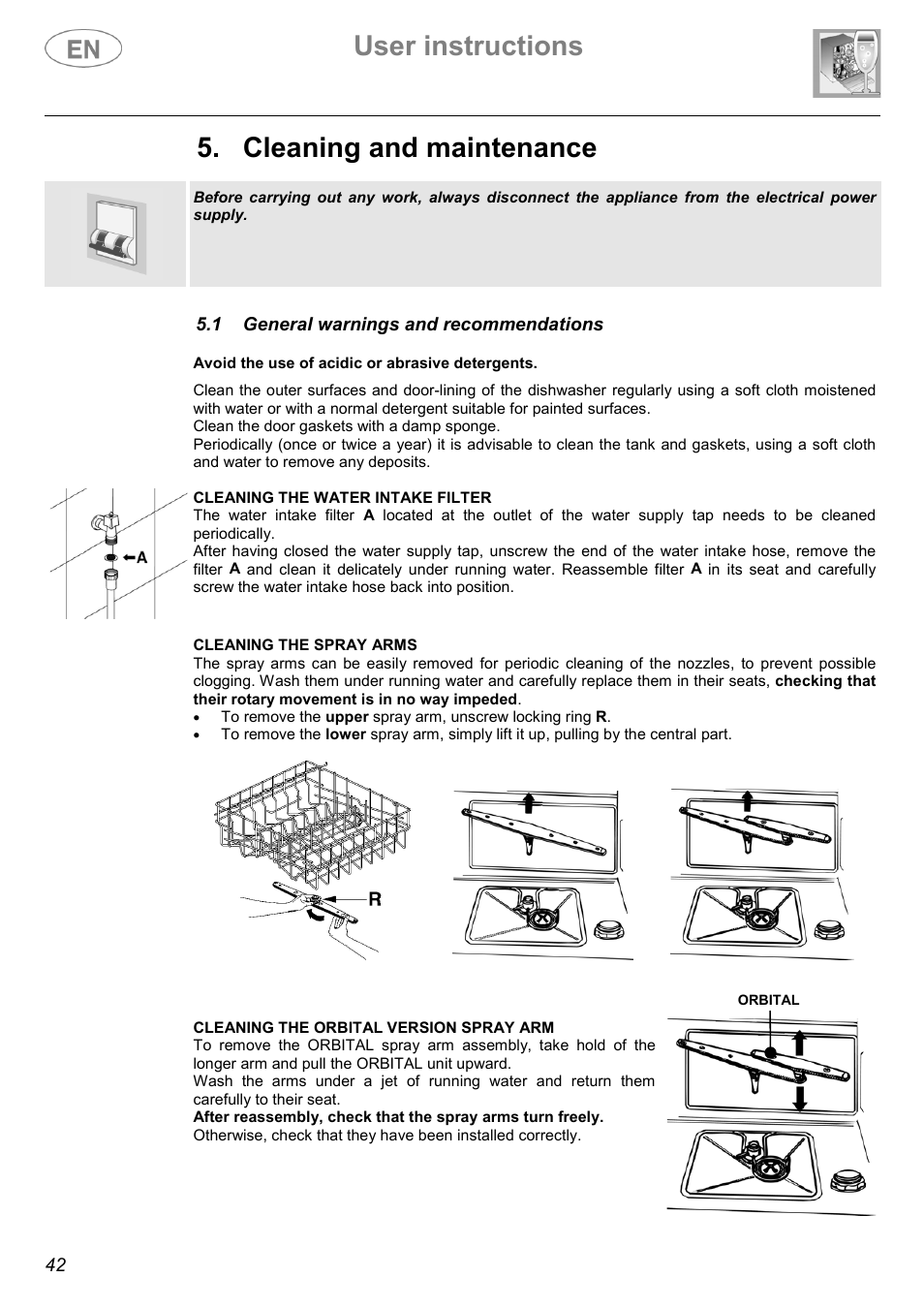 User instructions, Cleaning and maintenance | Smeg ST144 User Manual | Page 21 / 27