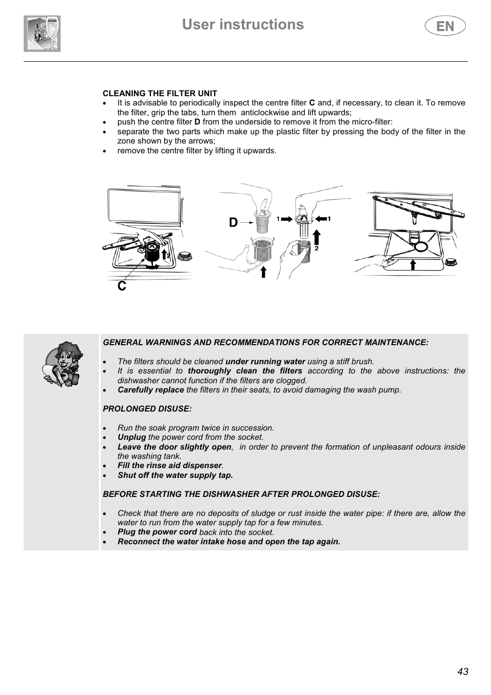 User instructions | Smeg ST144 User Manual | Page 22 / 27