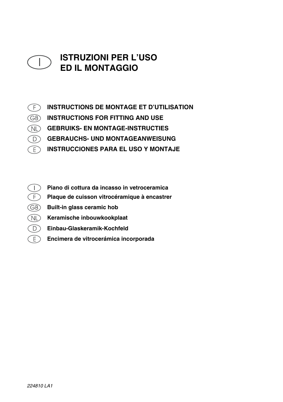 Smeg SE62CX User Manual | 8 pages