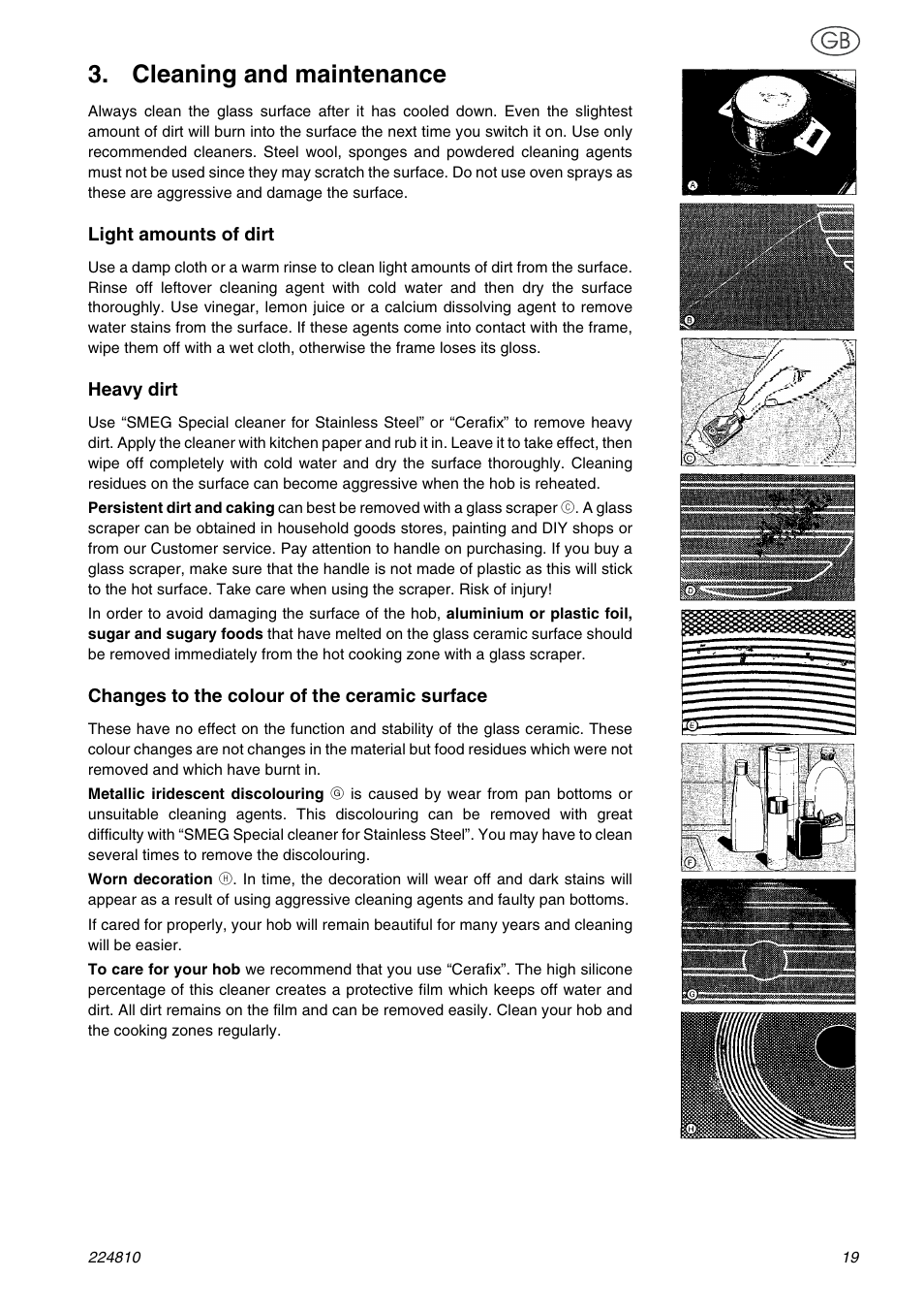 Cleaning and maintenance | Smeg SE62CX User Manual | Page 5 / 8