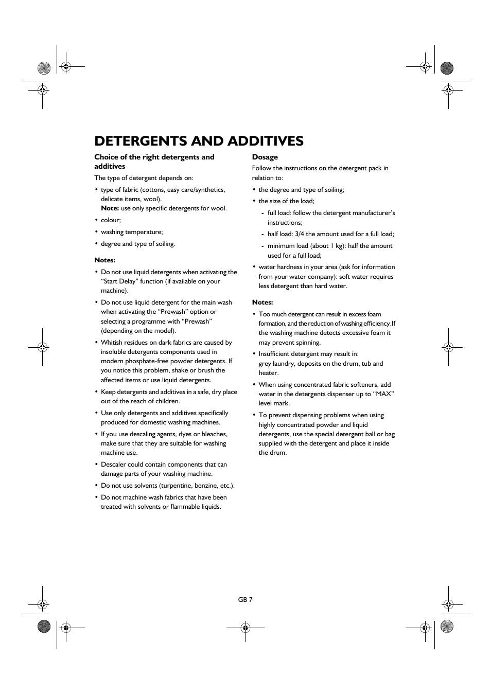 Detergents and additives | Smeg TLS8 User Manual | Page 7 / 19