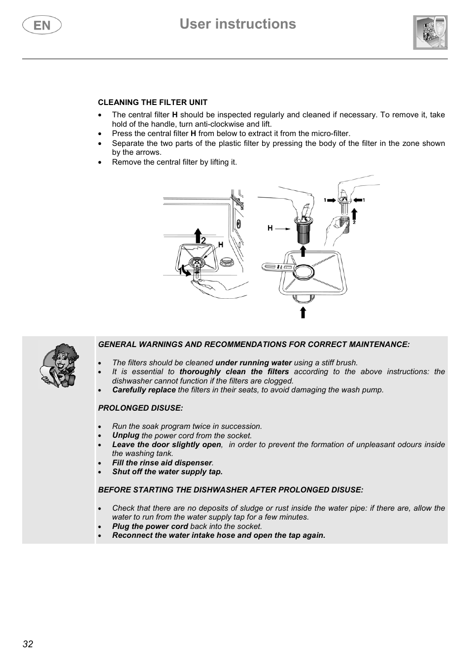 User instructions | Smeg ST1108 User Manual | Page 28 / 31