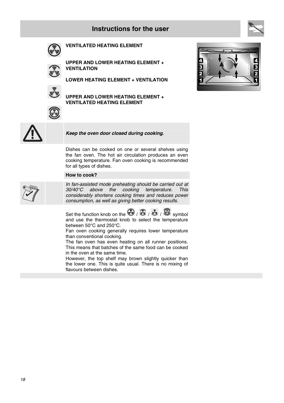 Instructions for the user | Smeg SDO10 User Manual | Page 16 / 24