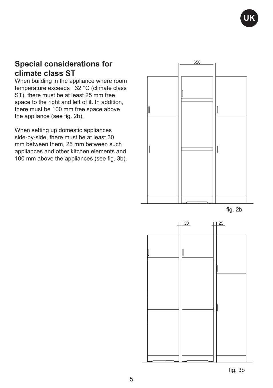 Special considerations for climate class st | Smeg FC310AL User Manual | Page 5 / 18