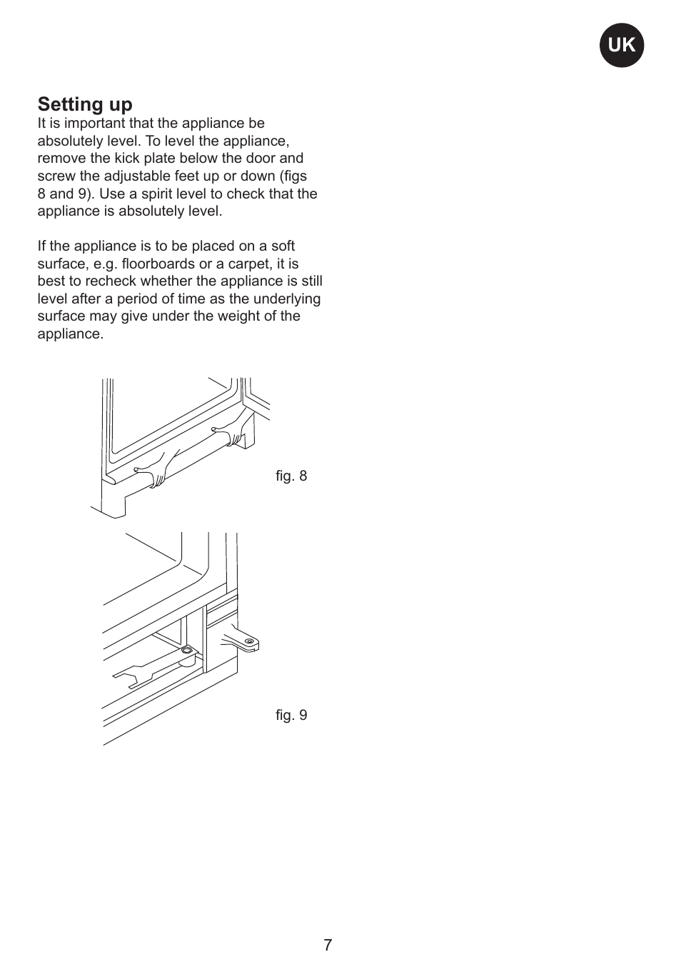 Uk setting up | Smeg FC310AL User Manual | Page 7 / 18