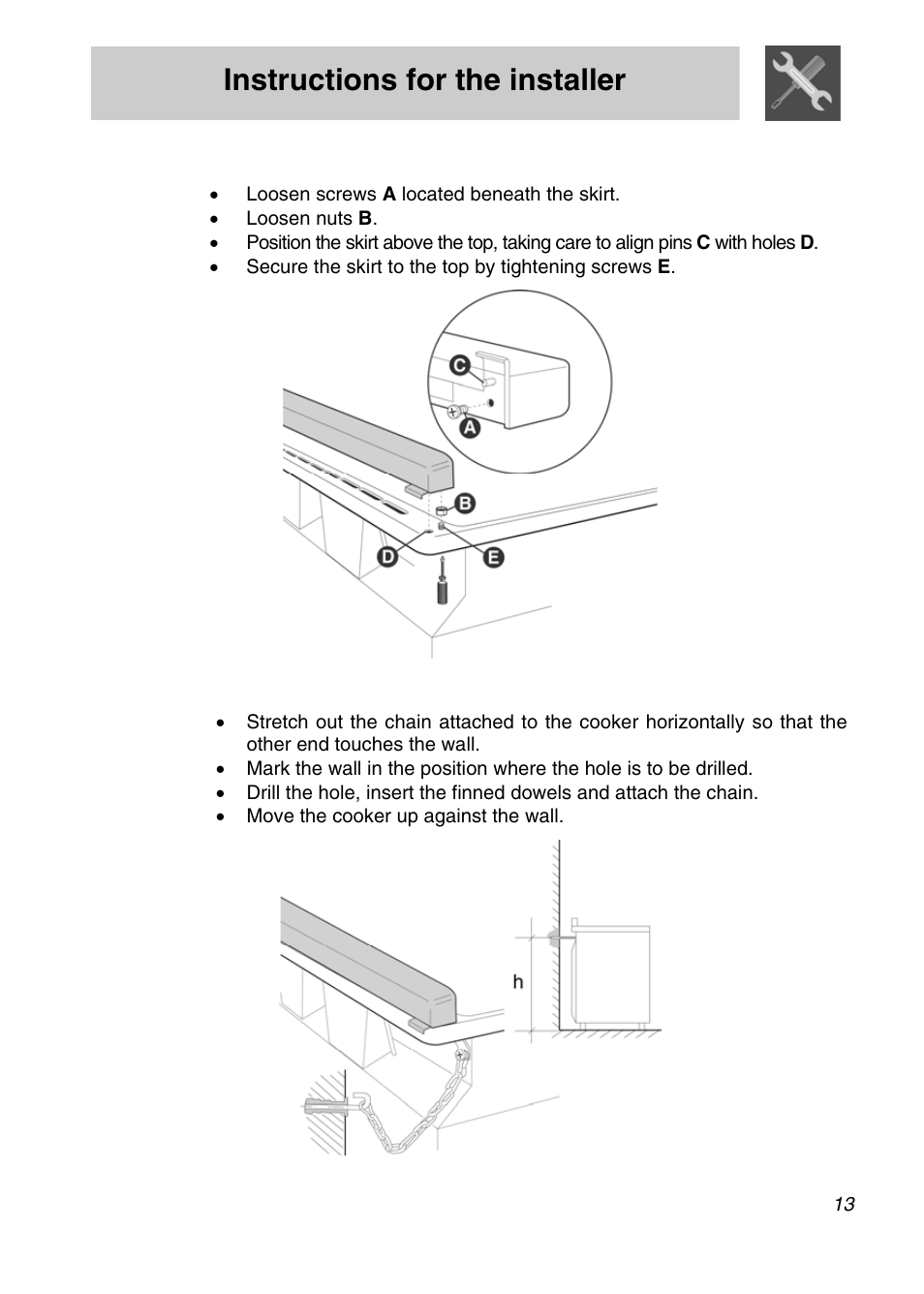 Instructions for the installer | Smeg SNZ61MFX User Manual | Page 11 / 32