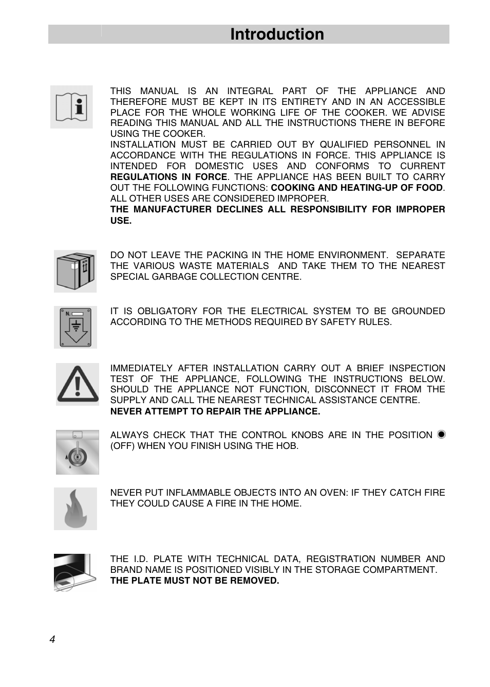 Introduction, Instructions for safe and proper use | Smeg SNZ61MFX User Manual | Page 2 / 32