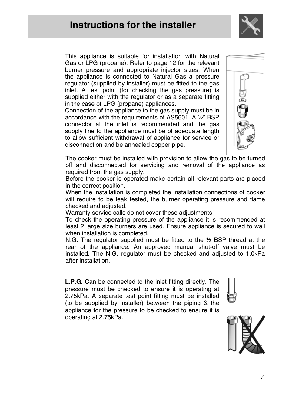 Instructions for the installer | Smeg SNZ61MFX User Manual | Page 5 / 32