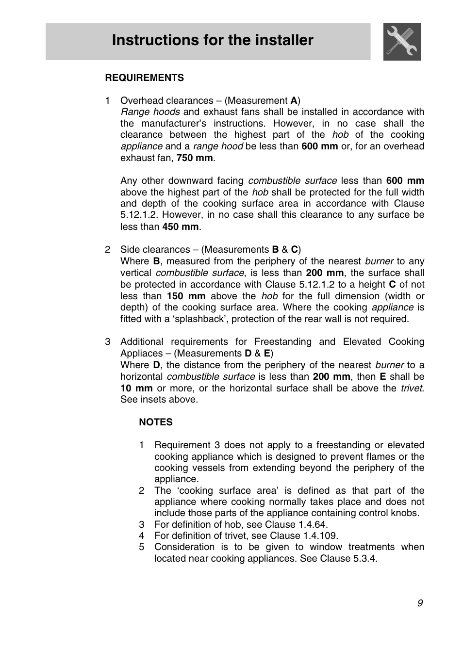 Instructions for the installer | Smeg SNZ61MFX User Manual | Page 7 / 32