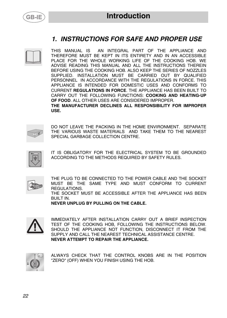 Instructions for safe and proper use, Introduction | Smeg SDR60XG3 User Manual | Page 2 / 18
