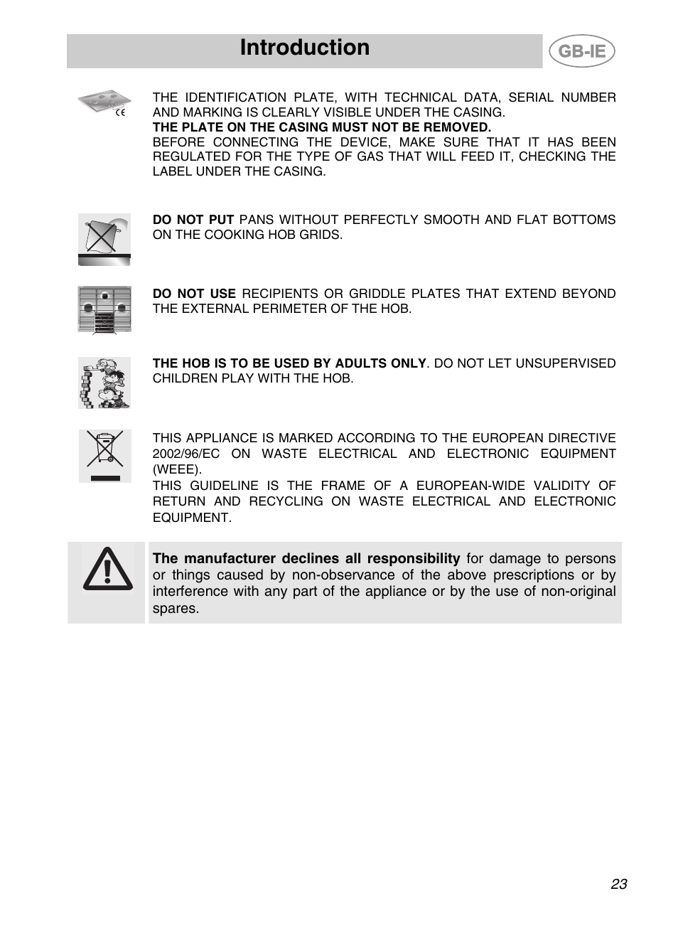Introduction | Smeg SDR60XG3 User Manual | Page 3 / 18