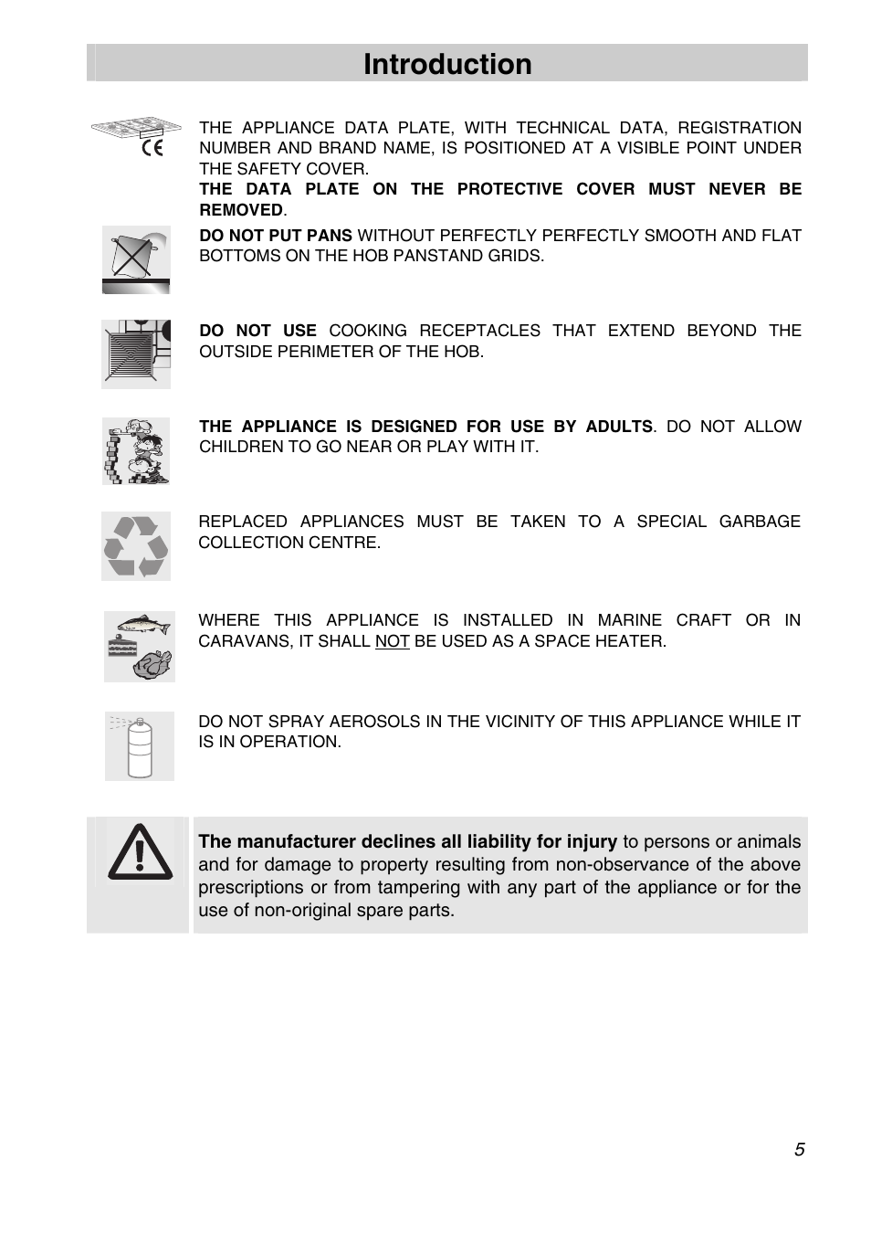 Introduction | Smeg PGA75FSC3 User Manual | Page 3 / 20