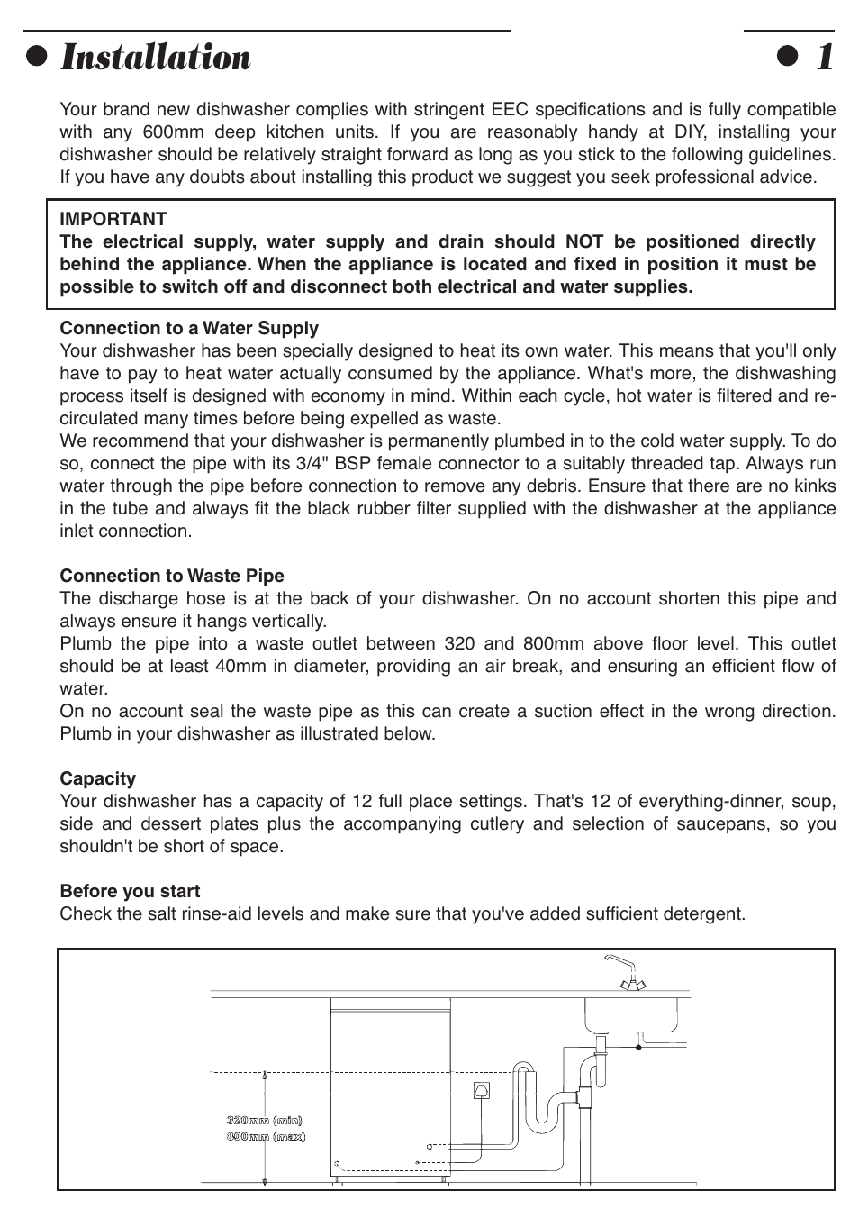 Installation 1 | Smeg ADP8242 User Manual | Page 3 / 19